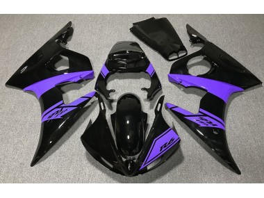 Gloss Black and Purple 2003-2004 R6 Motorcycle Fairing