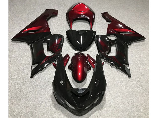 Gloss Black and Red 2005-2006 ZX6R Motorcycle Fairing Gloss Black and Red 2005-2006 ZX6R Motorcycle Fairing