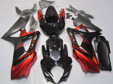 Gloss Black and Red 2007-2008 GSXR 1000 Motorcycle Fairing
