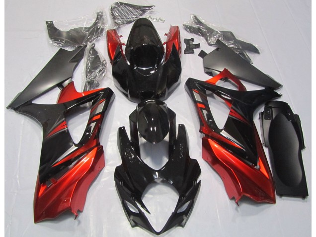 Gloss Black and Red 2007-2008 GSXR 1000 Motorcycle Fairing Gloss Black and Red 2007-2008 GSXR 1000 Motorcycle Fairing