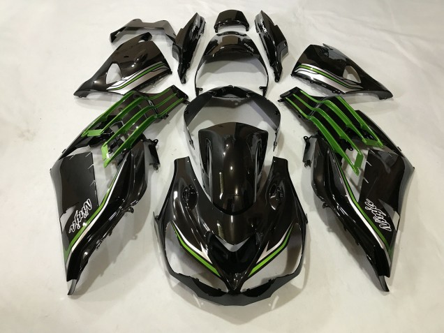 Gloss Black and Slime Green 2012-2021 ZX14R Motorcycle Fairing