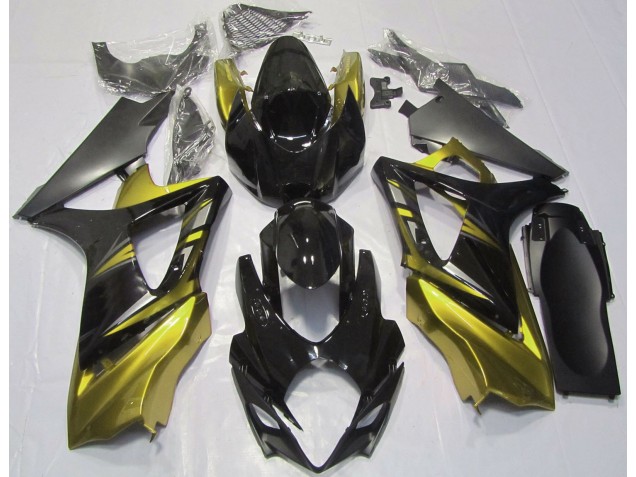 Gloss Black and Yellow 2007-2008 GSXR 1000 Motorcycle Fairing Gloss Black and Yellow 2007-2008 GSXR 1000 Motorcycle Fairing