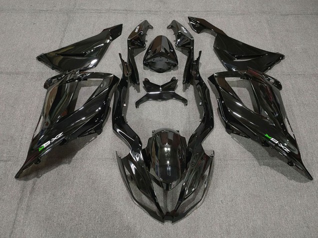 Gloss Black with Decals 2013-2018 ZX6R Motorcycle Fairing Gloss Black with Decals 2013-2018 ZX6R Motorcycle Fairing