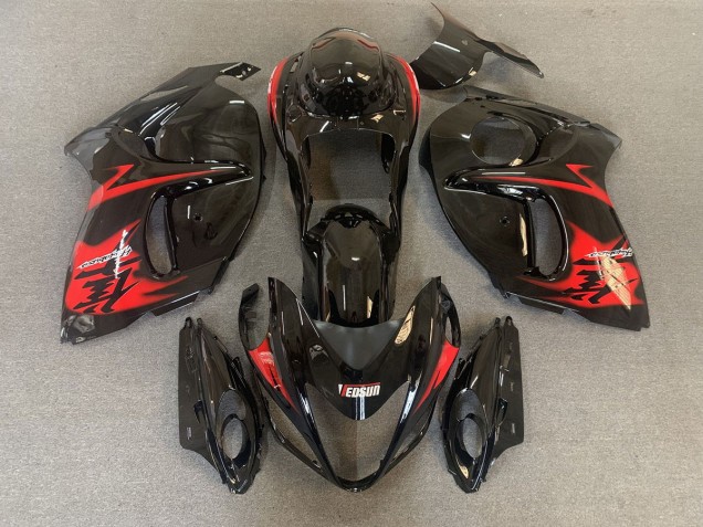 Gloss Black with Red Logos 2008-2020 GSXR 1300 Hayabusa Motorcycle Fairing Gloss Black with Red Logos 2008-2020 GSXR 1300 Hayabusa Motorcycle Fairing
