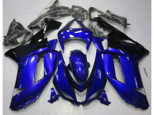 Gloss Blue & Black 2007-2008 ZX6R Motorcycle Fairing Gloss Blue & Black 2007-2008 ZX6R Motorcycle Fairing