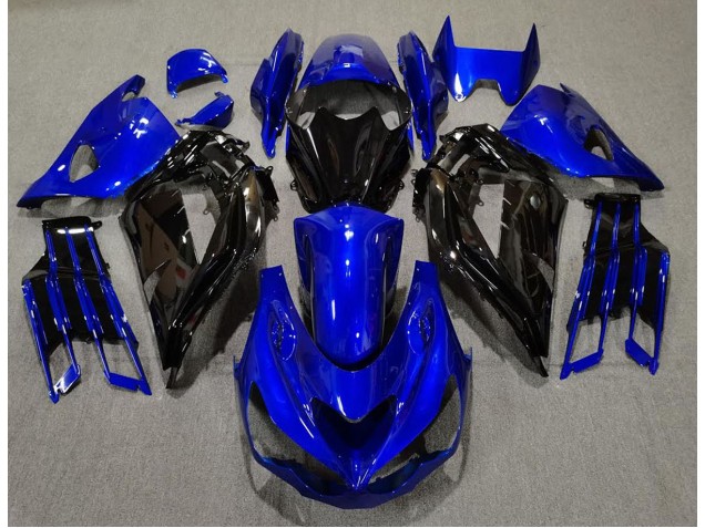 Gloss Blue and Black 2012-2021 ZX14R Motorcycle Fairing Gloss Blue and Black 2012-2021 ZX14R Motorcycle Fairing
