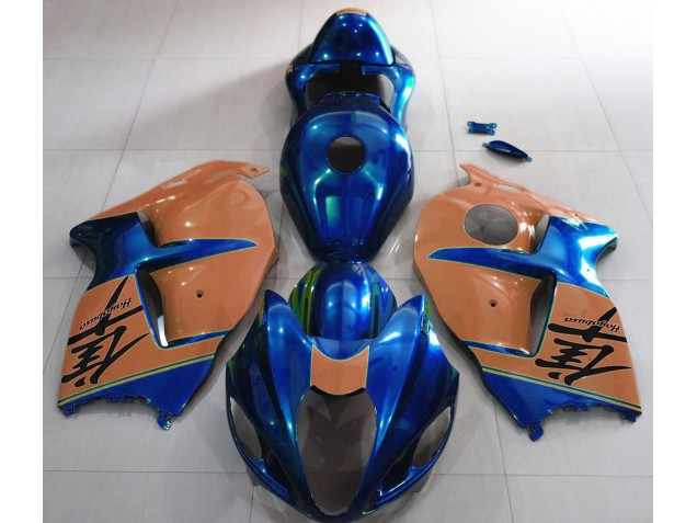 Gloss Blue and Desert Tan 1997-2007 GSXR 1300 Hayabusa Motorcycle Fairing Gloss Blue and Desert Tan 1997-2007 GSXR 1300 Hayabusa Motorcycle Fairing