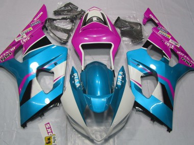Gloss Blue and Pink 2003-2004 GSXR 1000 Motorcycle Fairing