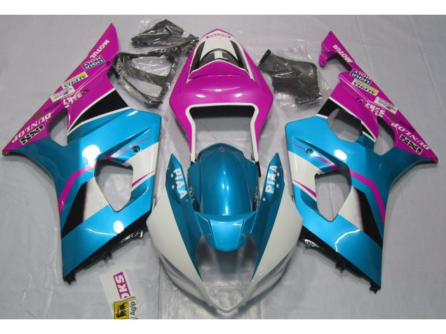 Gloss Blue and Pink 2003-2004 GSXR 1000 Motorcycle Fairing Gloss Blue and Pink 2003-2004 GSXR 1000 Motorcycle Fairing