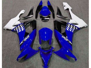 Gloss Blue and White 2008-2010 ZX10R Motorcycle Fairing