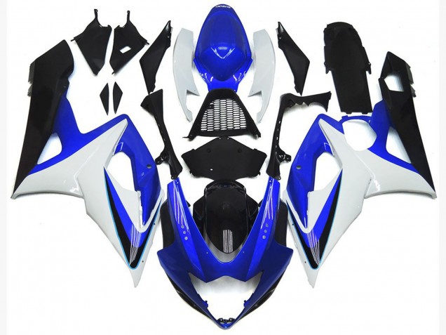 Gloss Blue and White 2005-2006 GSXR 1000 Motorcycle Fairing Gloss Blue and White 2005-2006 GSXR 1000 Motorcycle Fairing