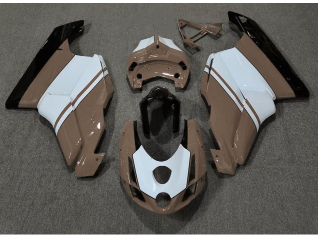Gloss Brown & White 2003-2004 Ducati 749 999 Motorcycle Fairing Gloss Brown & White 2003-2004 Ducati 749 999 Motorcycle Fairing