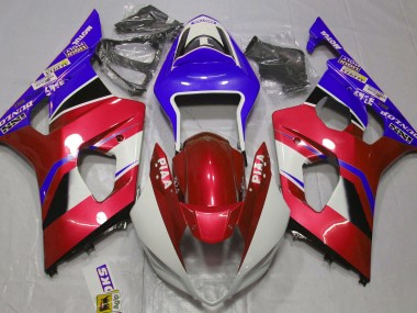 Gloss Candy Red and Blue 2003-2004 GSXR 1000 Motorcycle Fairing