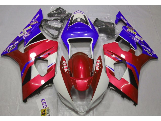 Gloss Candy Red and Blue 2003-2004 GSXR 1000 Motorcycle Fairing Gloss Candy Red and Blue 2003-2004 GSXR 1000 Motorcycle Fairing