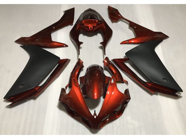 Gloss Dark Orange & Black 2007-2008 R1 Motorcycle Fairing Gloss Dark Orange & Black 2007-2008 R1 Motorcycle Fairing