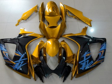 Gloss Gold & Black 2006-2007 GSXR 600-750 Motorcycle Fairing
