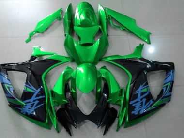 Gloss Green & Black 2006-2007 GSXR 600-750 Motorcycle Fairing