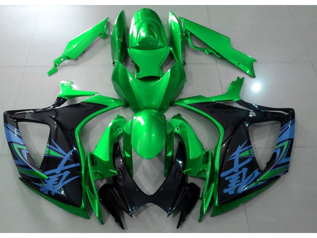 Gloss Green & Black 2006-2007 GSXR 600-750 Motorcycle Fairing Gloss Green & Black 2006-2007 GSXR 600-750 Motorcycle Fairing