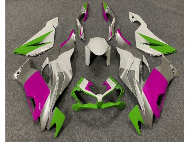 Gloss Green Pink and Silver 2019-2023 ZX6R Motorcycle Fairing Gloss Green Pink and Silver 2019-2023 ZX6R Motorcycle Fairing