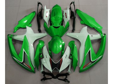 Gloss Green & White 2008-2010 GSXR 600-750 Motorcycle Fairing