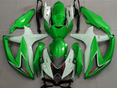 Gloss Green & White 2008-2010 GSXR 600-750 Motorcycle Fairing