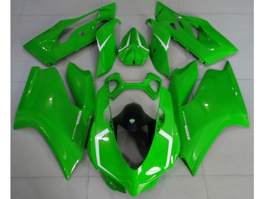 Gloss Green & White 2011-2014 Ducati 1199 Motorcycle Fairing
