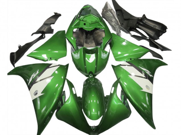 Gloss Green & White 2012-2014 R1 Motorcycle Fairing Gloss Green & White 2012-2014 R1 Motorcycle Fairing