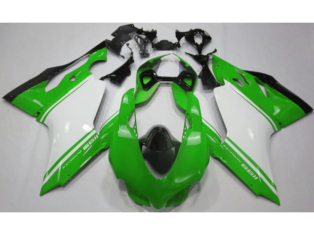 Gloss Green White and Black 2011-2014 Ducati 1199 Motorcycle Fairing Gloss Green White and Black 2011-2014 Ducati 1199 Motorcycle Fairing
