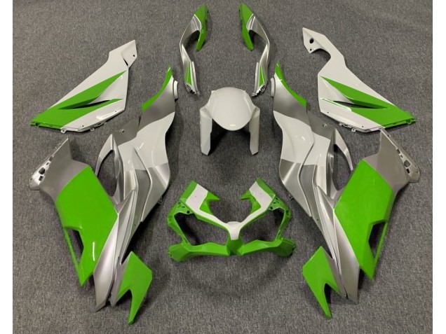Gloss Green White and Silver 2019-2023 ZX6R Motorcycle Fairing Gloss Green White and Silver 2019-2023 ZX6R Motorcycle Fairing