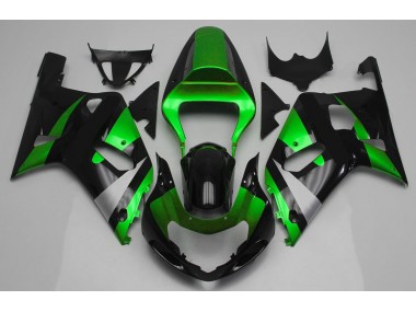 Gloss Green and Black 2001-2003 GSXR 600-750 Motorcycle Fairing