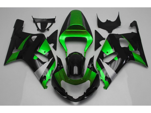 Gloss Green and Black 2001-2003 GSXR 600-750 Motorcycle Fairing Gloss Green and Black 2001-2003 GSXR 600-750 Motorcycle Fairing