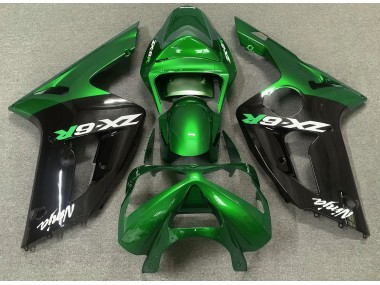 Gloss Green and Black 2003-2004 ZX6R Motorcycle Fairing