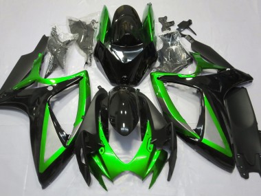 Gloss Green and Black 2006-2007 GSXR 600-750 Motorcycle Fairing