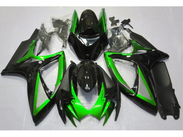 Gloss Green and Black 2006-2007 GSXR 600-750 Motorcycle Fairing Gloss Green and Black 2006-2007 GSXR 600-750 Motorcycle Fairing