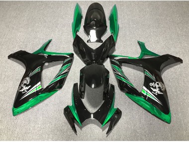 Gloss Green and Black Design 2006-2007 GSXR 600-750 Motorcycle Fairing