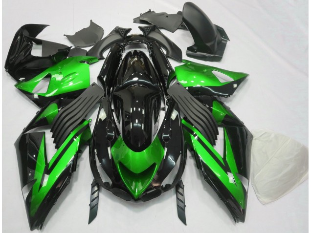 Gloss Green and Black Plain 2006-2011 ZX14R Motorcycle Fairing Gloss Green and Black Plain 2006-2011 ZX14R Motorcycle Fairing