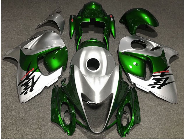 Gloss Green and Silver 2008-2020 GSXR 1300 Hayabusa Motorcycle Fairing Gloss Green and Silver 2008-2020 GSXR 1300 Hayabusa Motorcycle Fairing
