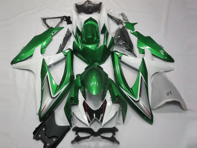 Gloss Green and White 2008-2010 GSXR 600-750 Motorcycle Fairing Gloss Green and White 2008-2010 GSXR 600-750 Motorcycle Fairing