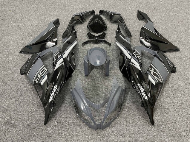 Gloss Grey and Black 2013-2018 ZX6R Motorcycle Fairing Gloss Grey and Black 2013-2018 ZX6R Motorcycle Fairing