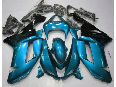 Gloss Light Blue & Black 2007-2008 ZX6R Motorcycle Fairing