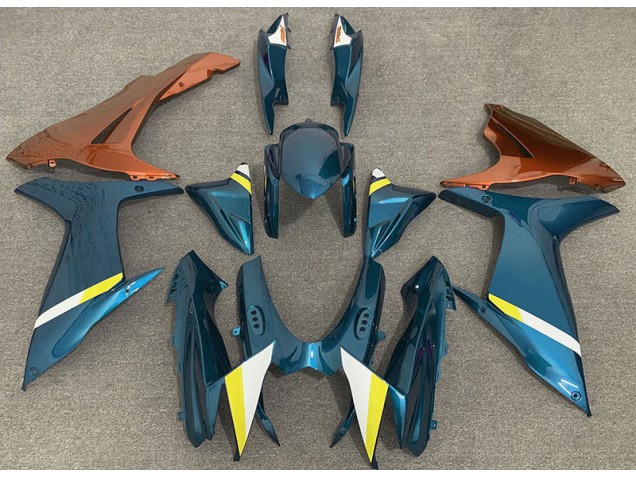 Gloss Light Blue and Orange 2011-2024 GSXR 600-750 Motorcycle Fairing Gloss Light Blue and Orange 2011-2024 GSXR 600-750 Motorcycle Fairing