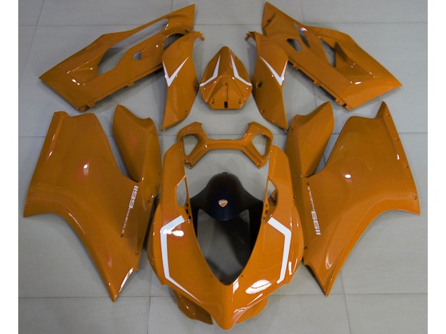Gloss Orange & White 2011-2014 Ducati 1199 Motorcycle Fairing Gloss Orange & White 2011-2014 Ducati 1199 Motorcycle Fairing