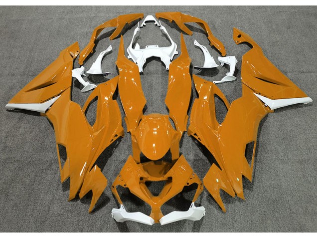 Gloss Orange & White 2019-2023 ZX6R Motorcycle Fairing Gloss Orange & White 2019-2023 ZX6R Motorcycle Fairing