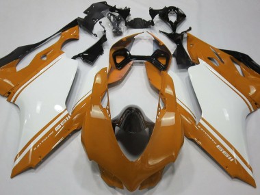 Gloss Orange White and Black 2011-2014 Ducati 1199 Motorcycle Fairing