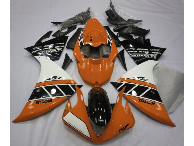 Gloss Orange White and Black 2012-2014 R1 Motorcycle Fairing Gloss Orange White and Black 2012-2014 R1 Motorcycle Fairing