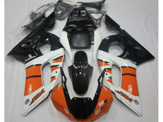 Gloss Orange and Black 1998-2002 R6 Motorcycle Fairing Gloss Orange and Black 1998-2002 R6 Motorcycle Fairing