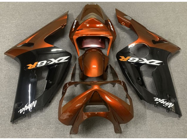 Gloss Orange and Black 2003-2004 ZX6R Motorcycle Fairing Gloss Orange and Black 2003-2004 ZX6R Motorcycle Fairing