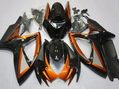 Gloss Orange and Black 2006-2007 GSXR 600-750 Motorcycle Fairing
