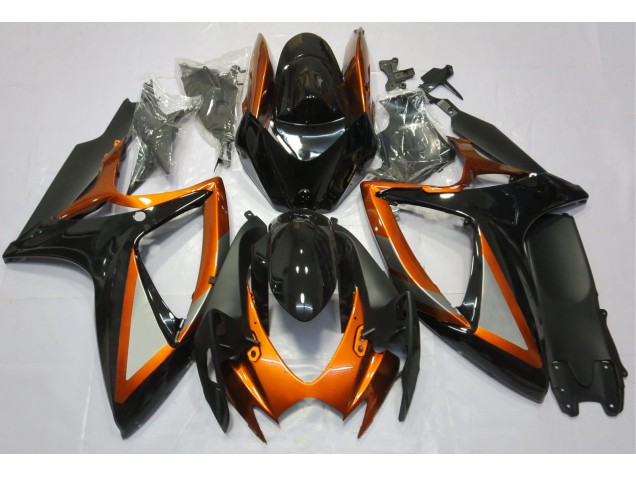 Gloss Orange and Black 2006-2007 GSXR 600-750 Motorcycle Fairing Gloss Orange and Black 2006-2007 GSXR 600-750 Motorcycle Fairing