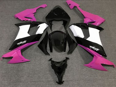 Gloss Pink Black and White 2008-2010 ZX10R Motorcycle Fairing